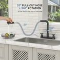 thumbnail image 2 of APPASO 2 Handle Kitchen Faucet with Soap Dispenser, Kitchen Faucet with Pull Down Sprayer, Matte Black Kitchen Faucet, 4 Hole Kitchen Faucets, Stainless Steel Faucet for Kitchen Sink, RV, Bar, 2 of 14