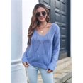 thumbnail image 6 of Fall Sweaters Round Neck Crochet Hollow Out Cute Winter Pullover Sweaters for Women Trendy  M, 6 of 8