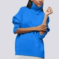 thumbnail image 2 of zaveiop Women's Turtleneck Sweater Chunky Long Sleeve Knitted Pullover Plus Size Casual Trendy 2025 Fall Winter Basic Top (Z-Blue, 3XL), 2 of 6
