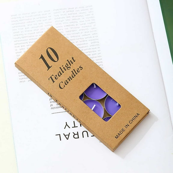 Nkmbld 10PC Tealight Candles, Small Candle Lamp Paraffin Candle, Votive Smokeless Tea Lights for Shabbat, Weddings, Christmas, Home Decorative, Purple