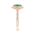 thumbnail image 3 of ANGARA Natural Oval 1.1 ct Emerald Trillium Floral Shank Ring in 14K Rose Gold for Women (Size-8x6mm) | May Birthstone, Birthday, Anniversary, Jewelry Gift for Women | Natural Emerald Ring, 3 of 9