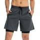 thumbnail image 1 of Pantalones cortos deportivos 2 en 1 para hombre, pantalones cortos elásticos, transpirables, de balo Abody Gris/XX-grande, 1 of 7