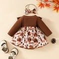 thumbnail image 4 of Generic Baby Strip Long Sleeve Peplum Bow Dress Turkey Dress with Crotch Breathable Comfortable Autumn Winter Clothes for Holiday Party （9-12 Months Brown）, 4 of 8
