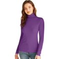 thumbnail image 1 of XINQIHANG Women Turtleneck Tops Long Sleeve Fine-Ribbed Lightweight Stretch Base Layer Shirts, 1 of 4