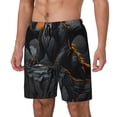 thumbnail image 1 of Bingfone Dragon Noir Pleine Lune pour Hommes Maillot de Bain Double Couche avec Doublure, Style à Cordon avec Poches Short de Plage Maillot de Bain Homme-Grand, 1 of 6