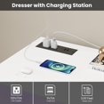 thumbnail image 5 of Tzou 6 Drawer Dresser for Bedroom with Power Outlet, Modern Double Dresser with LED Lights, Wide Dresser Organizer with Open Shelf Storage for Closet Bedroom Living Room Hallway, 5 of 8