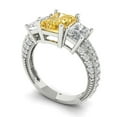 thumbnail image 2 of 3.61 ct Emerald Cut Yellow Moissanite 3 Stone 14K White Gold Womens Engagement Ring, 2 of 5