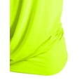 thumbnail image 5 of J. METHOD Women's Sleeveless Halter Neck Lightweight Low Cut Deep V Neck Sexy Draped Backless Top Blouse NEWT07 Neon Yellow L, 5 of 6