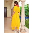 thumbnail image 5 of Janasya Women's Mustard Rayon Solid Dress with Palazzo and Scarf, 5 of 6