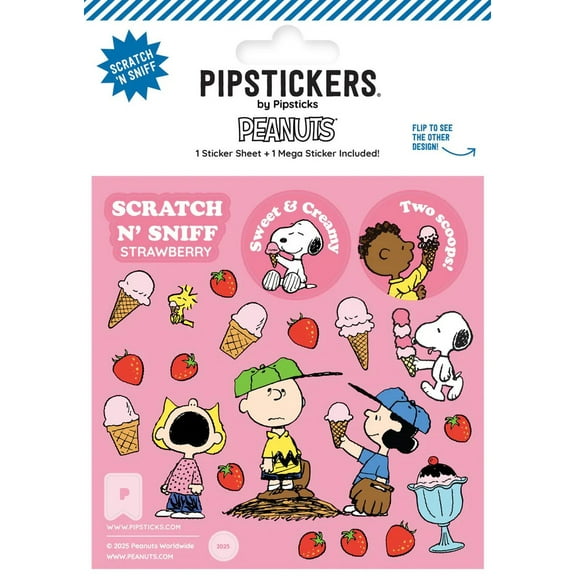 Peanuts Pipstickers Ice Cream Scratch 'N Sniff Sticker Set