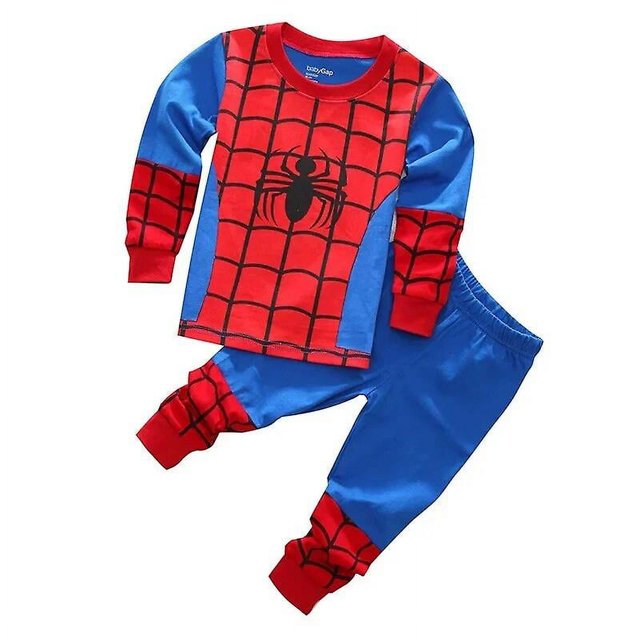 Conjunto de pijamas de manga larga para niños y niñas, pijamas de manga larga con dibujos de superhéroes, 2-7t, envío gratis, 2024