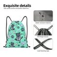 thumbnail image 5 of Drawstring Backpack - Classic Katong Cat Fish Green Splash Proof Small Drawstring Gym Bag for Women Men, Cinch Sports String Bag Backpack for Travel Swimming Beach, 5 of 8