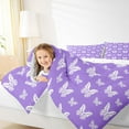 thumbnail image 4 of Homewish Watercolor Gradient Butterfly Bedding Comforter Set,3D Colorful Butterflies Twin Comforter Sets,Purple White Bedding Set For Girls Teens,Luxury Bedroom Decor Reversible,2 Pieces, 4 of 8