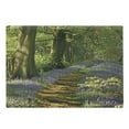thumbnail image 1 of Woodland Cutting Board, Carpet of Bluebells Spreads Through Woodland in Staffordshire England, Decorative Tempered Glass Cutting and Serving Board, Large Size, Green Purple Brown, by Ambesonne, 1 of 1