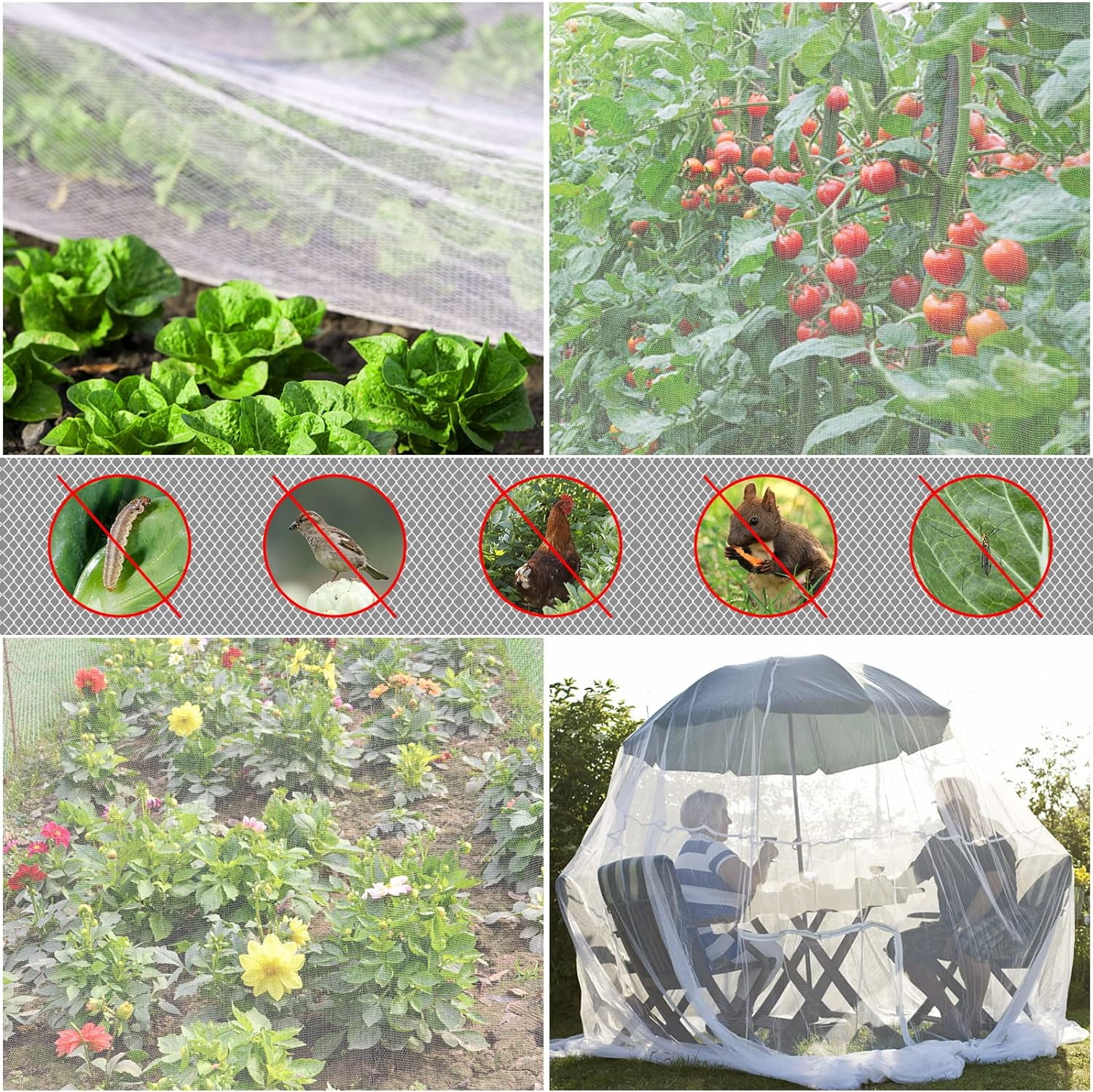Garden Netting, 2 Pack 10x33Ft Ultra Fine Mesh Netting Pest Barrier Protection Bird Mosquito Net Plants Cover for Vegetables Fruits Flowers Crops Greenhouse Row Cover Raised Bed Patio