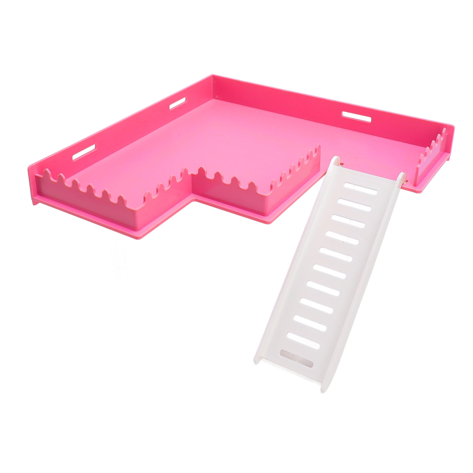 Riousery Hamster Platform Safe Exercise Toy Plastic Standing Platform with Ladder for Guinea Pig Chinchilla Cage Accessories Durable Pet Habitat Addition (10.24 inches / 26 cm)