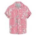 thumbnail image 6 of ZCFZJW Men's Hawaiian Wrinkle Free Shirts Big and Tall Regular Fit Casual Short Sleeve Button Down Tropical Floral Beach Vacation Tees Shirt Tops Multicolor#10 XL, 6 of 6