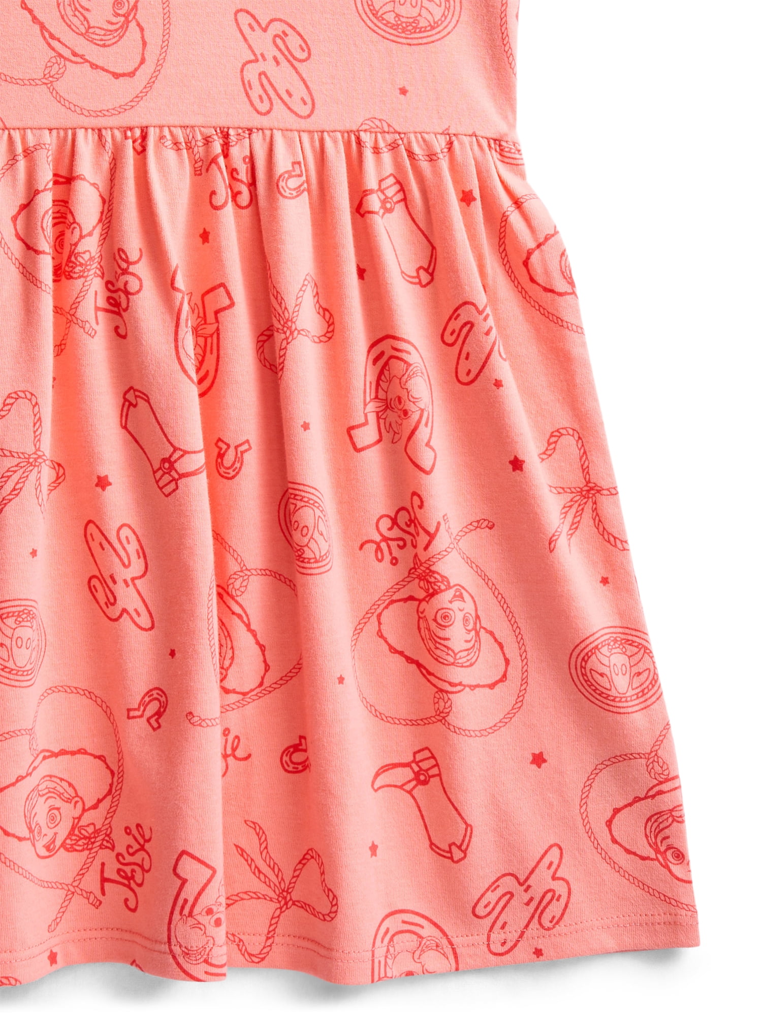 Toy Story Girls Allover Print Dress with Short Sleeves, Sizes 4-12