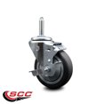 thumbnail image 2 of 4 Inch Thermo  Rubber Wheel Swivel 3/4 Inch Threaded Stem Caster with Brake, 2 of 2