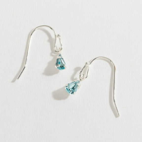 Women's Aqua Silver Teardrop Ear Sense Earrings by Howard's