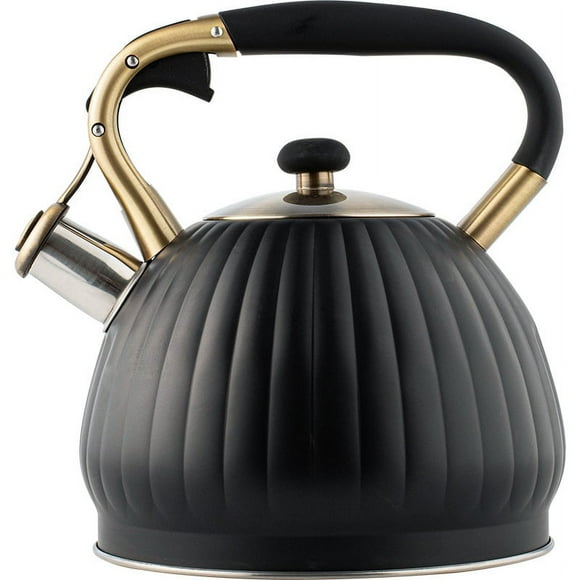Black pumpkin shape whistling kettle kitchen utensils new whistle kettle 3.5L-Black-3.5L