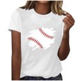 thumbnail image 1 of Blusas de Manga Corta para las Mujeres Imprimir Cuello Redondo, Camiseta Casual para Primavera Verano Diario, 1 of 3