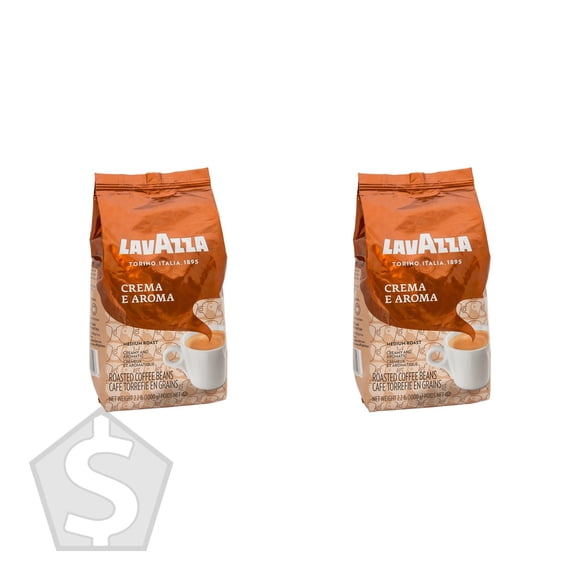 Lavazza Crema E Aroma Roasted Coffee Beans, 1 kg - Pack of 2