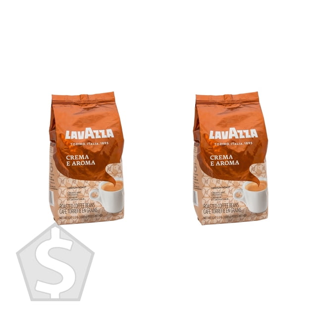 Lavazza Crema E Aroma Roasted Coffee Beans, 1 kg - Pack of 2
