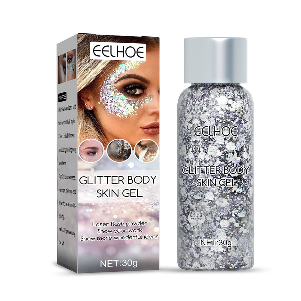sikiwind 30g Body Sequins Long Lasting Eye Color Glitter Gel Portable for  Everyday Makeup 