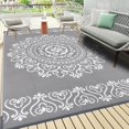 thumbnail image 1 of Outdoor Rug x Reversible Outdoor Plastic Straw Rug Large Outdoor Patio Rug RV Mat Outside Indoor Outdoor Rugs for Patio RV Balcony Deck Picnic Backyard Porch Grey, 1 of 7