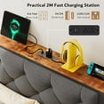 thumbnail image 4 of iPormis Twin Bed Frame with Storage Drawers, Linen Upholstered Headboard Platform Bed with Charging Station, No Box Spring Needed, Metal Slats Support, Noise-Free, Easy Assembly, Grey, 4 of 8