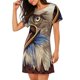 thumbnail image 2 of Fotbe Eagle With USA Flags Bata de Dormir para Mujer con Estampado, Camisón de Algodón de Manga Corta, Ropa de Dormir Casual, 2 of 6