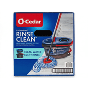 O-Cedar EasyWring RinseClean Spin Mop & Bucket System, Dual-Chamber Mop Bucket with Clean/Dirty Water Separation, Hands-Free Foot Pedal Wringer, Reusable Microfiber Pad for Hardwood Floors