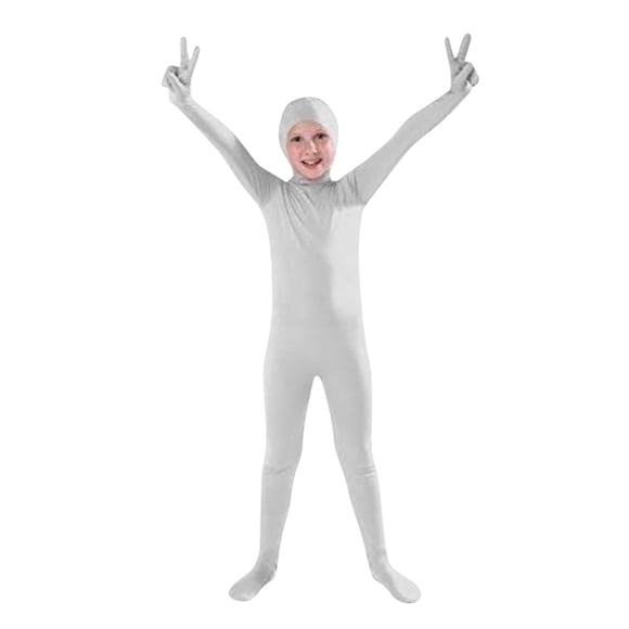 Zhuashum Onesie 140 Long Sleeve Full Body Catsuit Stage Seamless Stretchy Bodysuit Cute Playsuit Grey