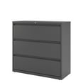 thumbnail image 3 of Hirsh Pro 42 inch Wide 3 Drawer Metal Lateral File Cabinet for Home and Office, Holds Letter, Legal and A4 Hanging Folders, Charcoal, 3 of 6