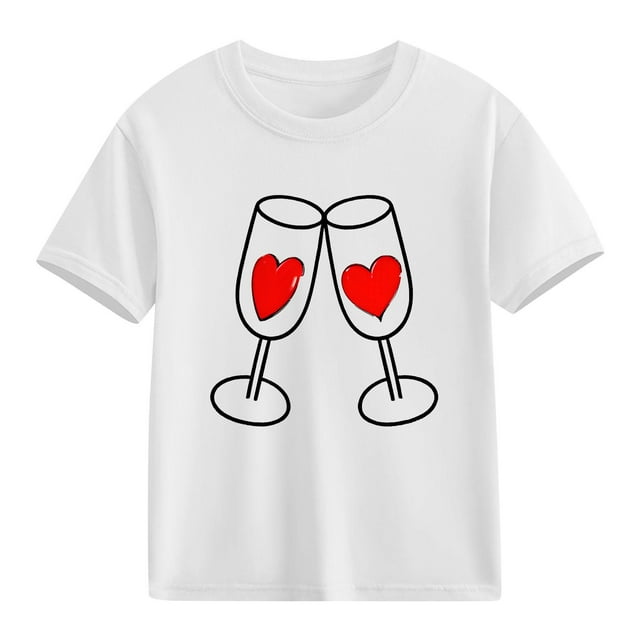 hengsof Children's Daily Short Sleeve Printed T-shirt