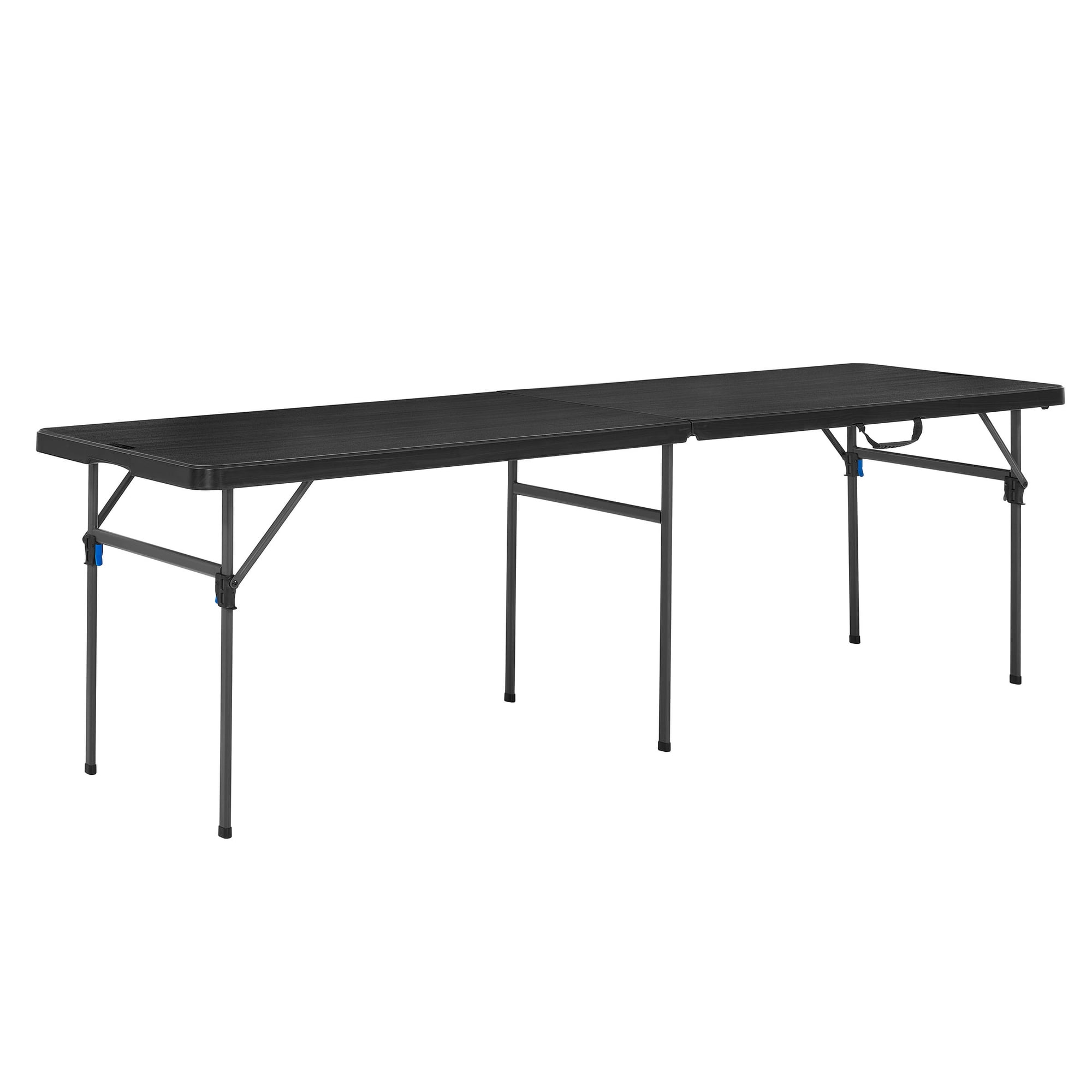 Mainstays 8 ft Rectangle Centerfold Folding Table, Black