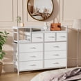 thumbnail image 1 of Blanco TV Soporte con Charging Station y Ancho Abierto Estante cm de Profundidadormitorio cm de Profundidadresser con 9 Grande Almacenamiento Cajones para Living Sala TV, 1 of 7