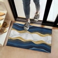thumbnail image 2 of Blue Marble Gold Wave Pattern Door Rugs,Washable Non Slip Door Mats Indoor,Decorative Door Mats,Entry Mat Indoor for Entrance,Bedroom,Kitchen,Bathroom,16"x24", 2 of 6
