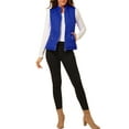 thumbnail image 2 of DARING DIVA Women's Zip Stand Collar Quilted Padded Vest S Bright Blue, 2 of 7