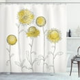 thumbnail image 1 of Ambesonne Yellow Flower Shower Curtain, Hand Drawn Botany, 69"Wx75"L, Pale Yellow Black, 1 of 3