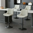 thumbnail image 1 of Hawsaiy Adjustable Bar Stools Set of 4, Swivel Counter Height Bar Chairs with Back, Modern Technical Fabric Barstools for Kitchen Island & Home, Light Gray, 1 of 11