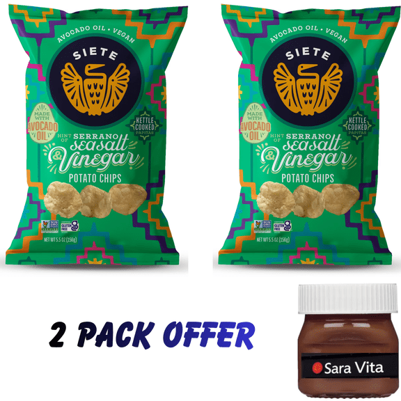 Siete Kettle Cooked Potato Chips Serrano Sea Salt & Vinegar - 5.5 oz