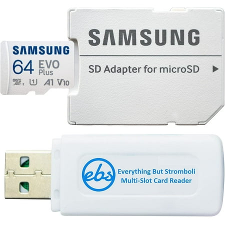 Image of Samsung Evo Plus 64GB Micro SDXC Memory Card Class 10 (MB-MC64KA) Works with Android Galaxy Cell Phones A10e A10s