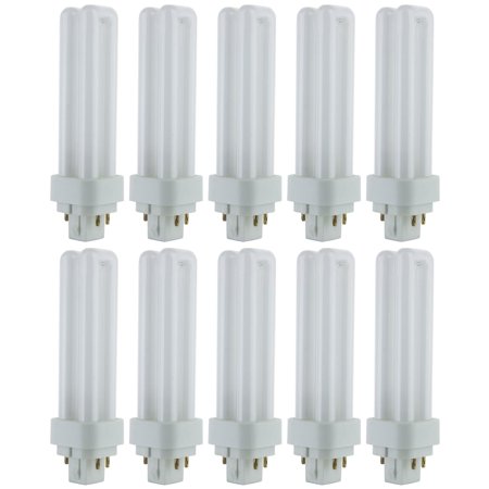 

10 Pack Sunlite 13 Watt PLD 4-Pin Double U-Shaped Twin Tube G24Q-1 Base Warm White