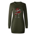 thumbnail image 4 of KANG Cozy Christmas Hoodie Dress | Women's Long Sleeve Casual Sweater Dress with Festive PrintDark GreenS, 4 of 4