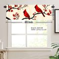 thumbnail image 2 of JOOCAR Road Pocket Polyester Window Valance Curtain with Red Cardinals and Blossom Design for Indoor Living Room Bedroom Kitchen Decoration 54x18 inch, 2 of 4