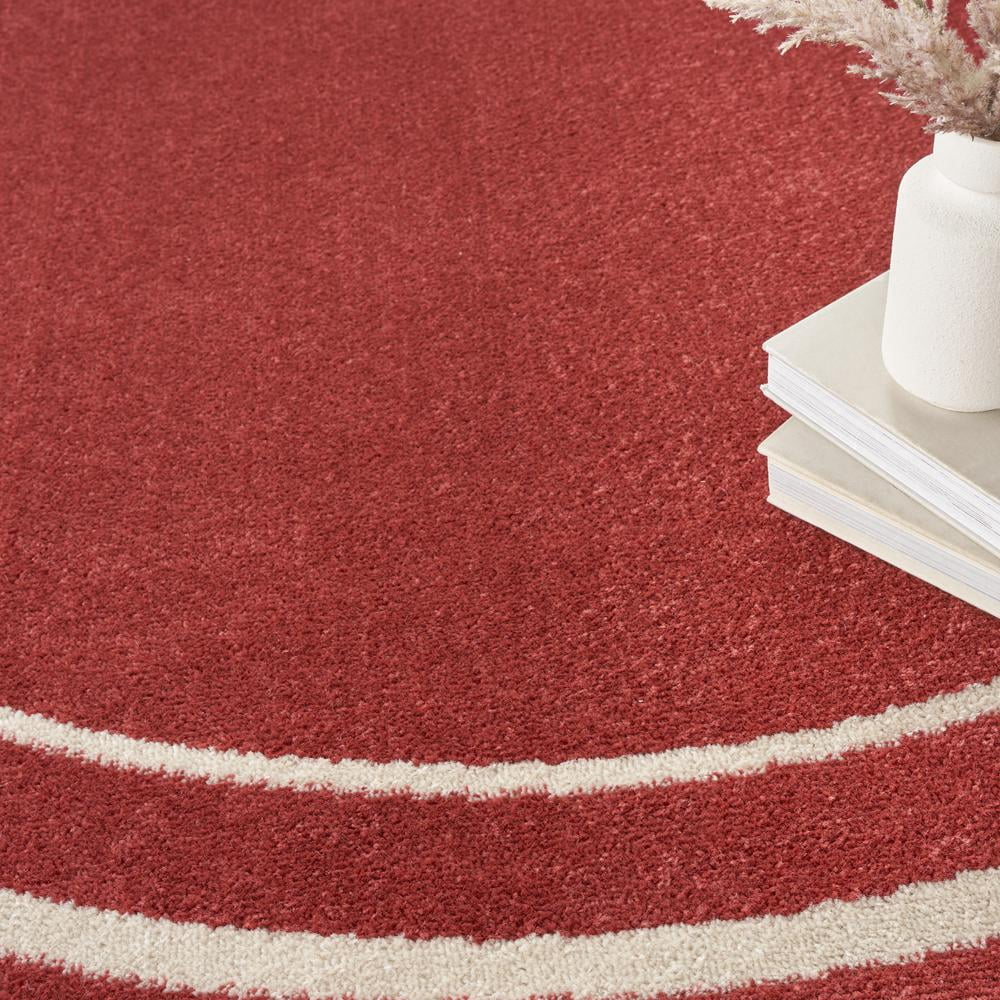 Nourison Essentials Indoor/Outdoor Brick/Ivory 4' x round Area Rug, (4 Round)