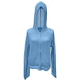 thumbnail image 5 of CAIXIA Womens Crochet Lightweight Cardigan Zip Up Hooded Long Sleeve Knit Sweaters Mesh Beach Swim Cover Up, 5 of 9
