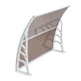thumbnail image 3 of Tcbosik Window Awning Brown with White Bracket Door Canopy Cover Outdoor Front Door Patio Canopy UV Rain Snow Sunlight Protection Solid Sheet（39*31inch）, 3 of 8